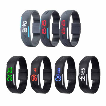 Fashion Boys Girls Teenagers Students Sport Montres LED Candy Color Silicone Rubber Touch Screen LED Digital Watch (DC-045)